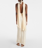 Johanna Ortiz Scarf-detail jacquard maxi dress