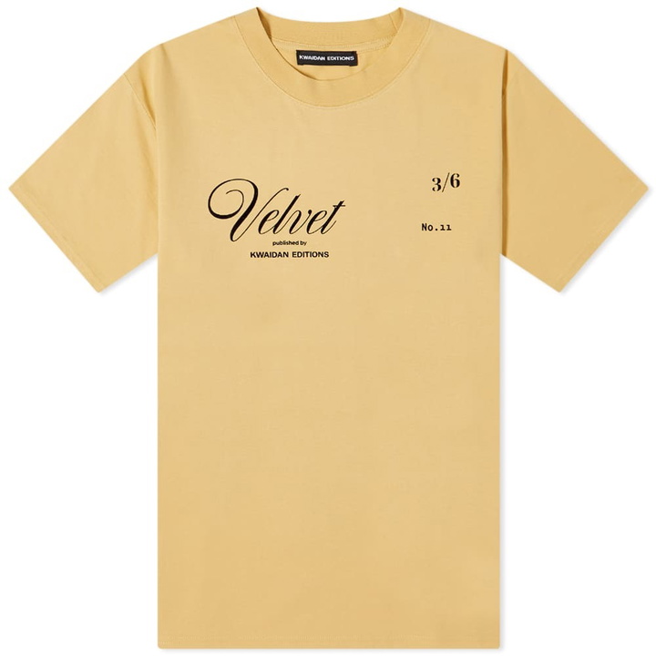 Photo: Kwaidan Editions Women's Kwaidan T-Shirt With Velvet Print in Vanilla Velvet Print