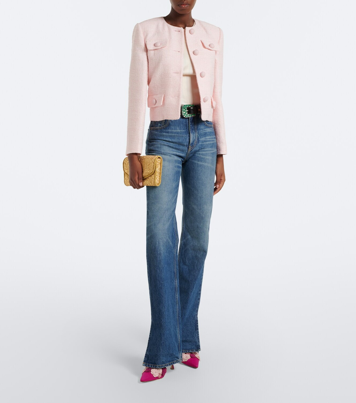 Manolo Blahnik Svemuta floral-appliqué slingback pumps