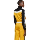 Miu Miu Yellow Elastic Logo Stripe Zip-Up Sweatshirt