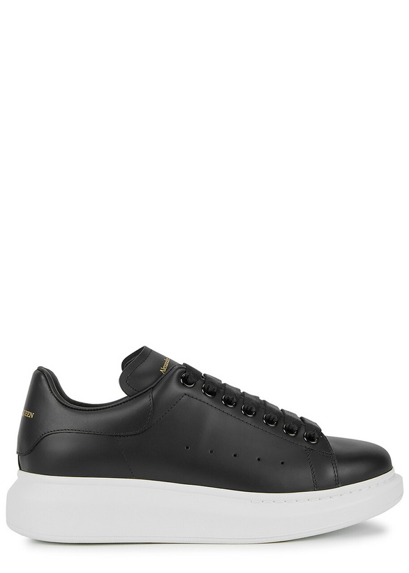 Photo: Alexander McQueen Oversized Black Leather Sneakers, Sneakers, Black