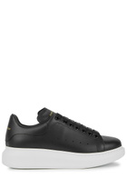 Alexander McQueen Oversized Black Leather Sneakers, Sneakers, Black