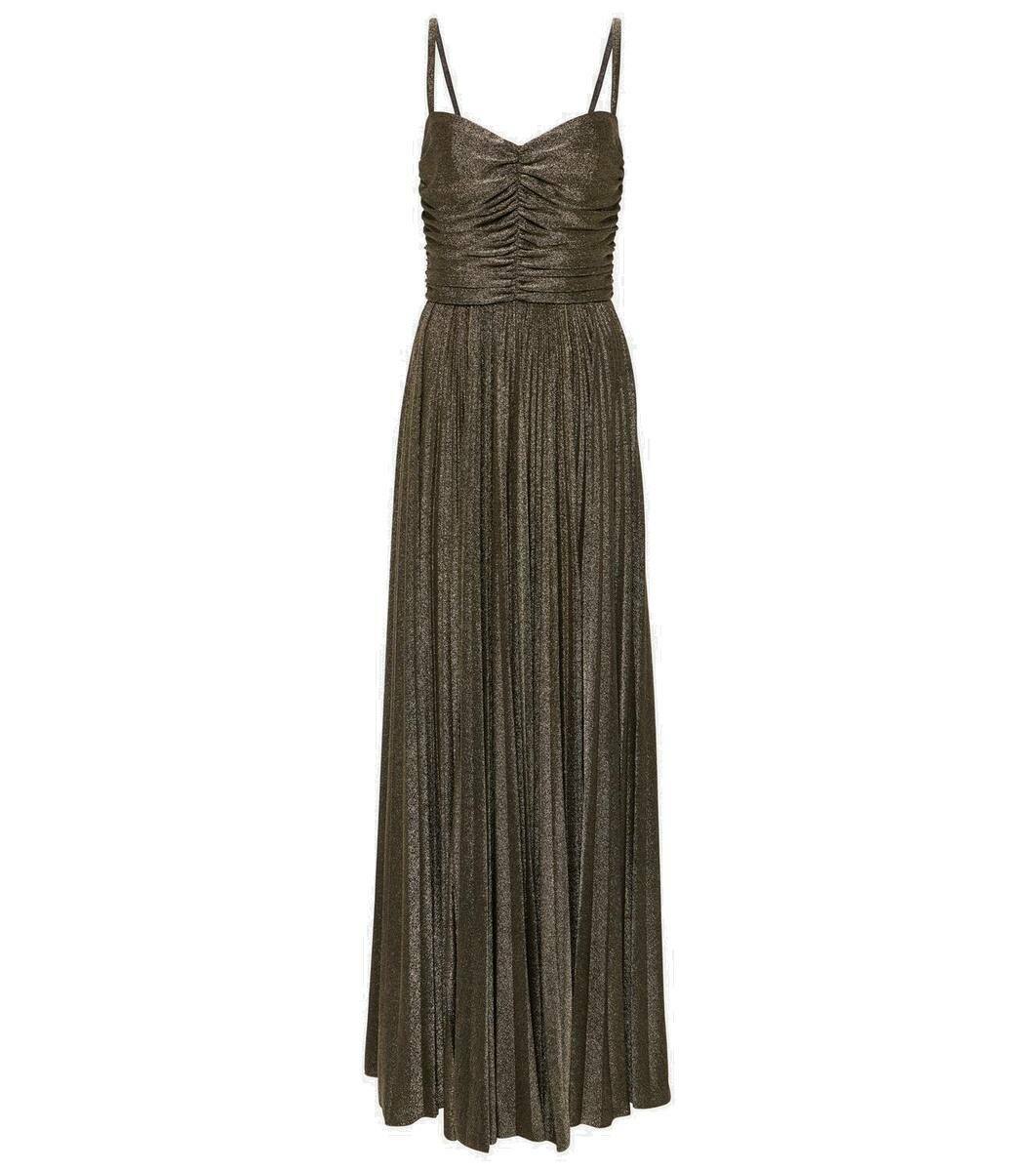 Dolce & Gabbana Metallic Gold Crystal Embellished Gown Dress
