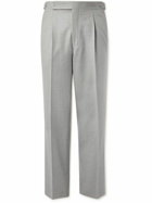 Stoffa - Straight-Leg Pleated Moss Wool-Flannel Trousers - Gray