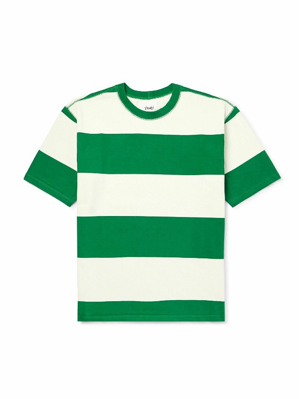 Photo: Drake's - Striped Cotton-Jersey T-Shirt - Green