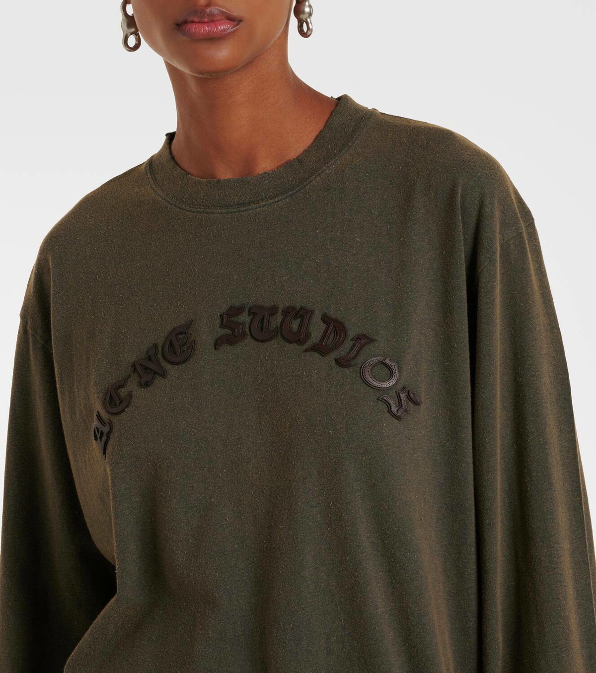 関税送料込み【ACNE STUDIOS】Logo applique cotton jersey top Acne Studios Logo appliqué cotton jersey top Acne Studios