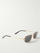 Gucci Eyewear - Rectangular-Frame Gold-Tone Sunglasses