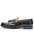 Gucci Men's GG Supreme Tassel Loafer in Black Beige