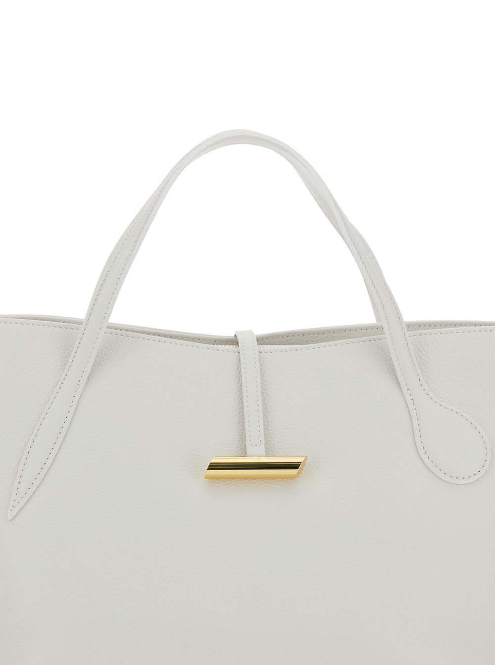Little Liffner petite Penne White Tote Bag With Side Pocket In Leather Woman