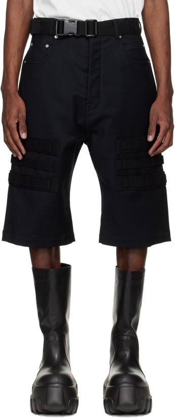 Photo: Rick Owens Black Temple Cargo Geth Shorts