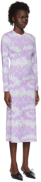 Rokh Purple Polyester Mid-Length Dress