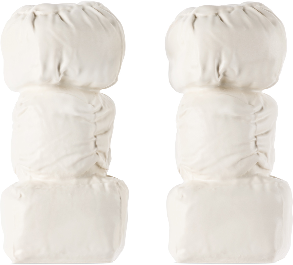 Completedworks White Stuffed Candle Holders