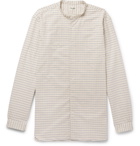 Camoshita - Grandad-Collar Checked Cotton Shirt - Men - Cream