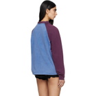 SHUSHU/TONG Blue & Burgundy Crewneck Long-Sleeve T-shirt