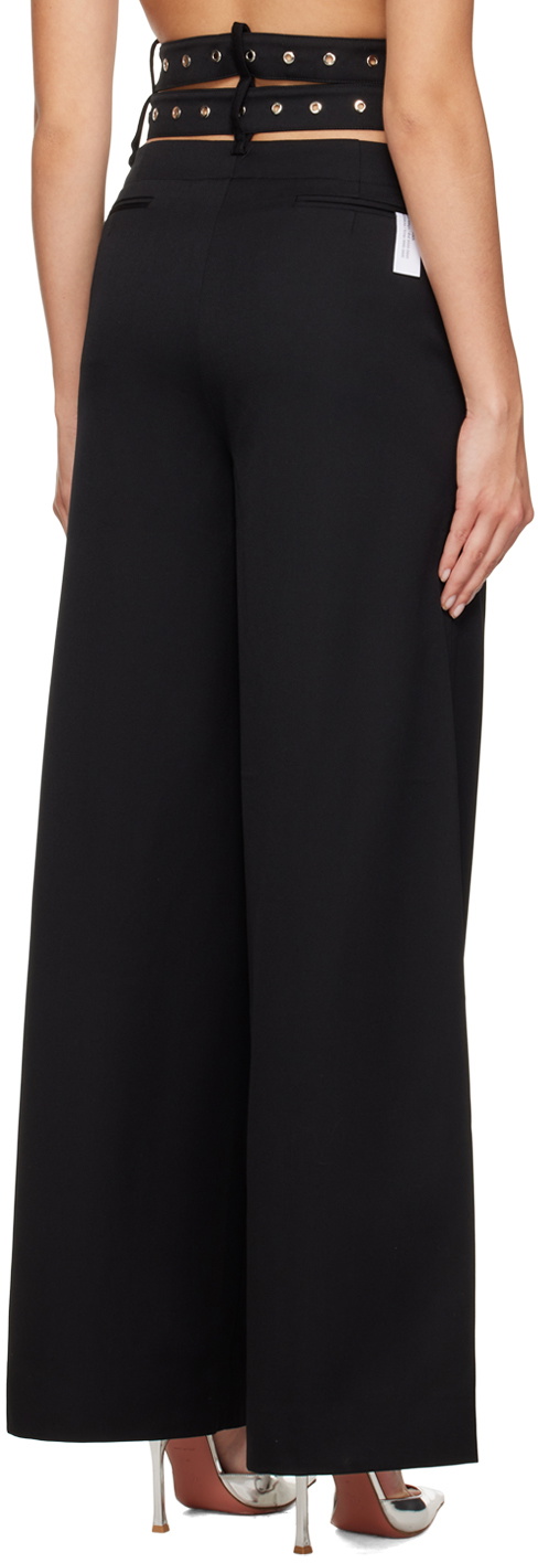 Rokh Black Double Belt Trousers