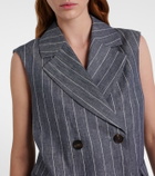 'S Max Mara Ballo pinstripe double-breasted linen vest