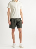 DE BONNE FACTURE - Pleated Linen Shorts - Green