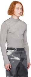 Mugler Gray Sculpting Sweater