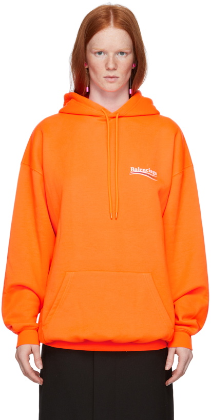 Photo: Balenciaga Orange Political Campaign Medium Fit Hoodie