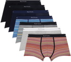 Paul Smith Seven-Pack Multicolor 'Signature Stripe' And Plain Boxers
