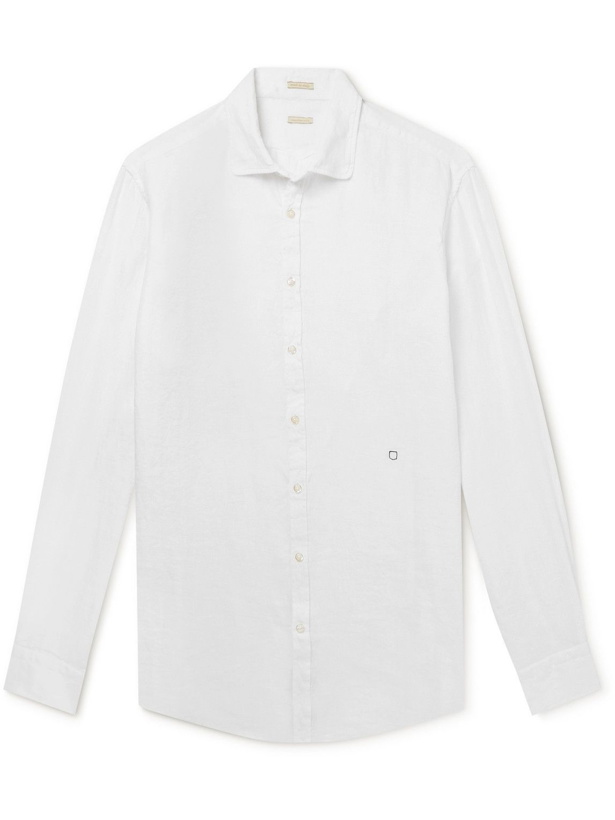Photo: Massimo Alba - Round-Collar Linen Shirt - White