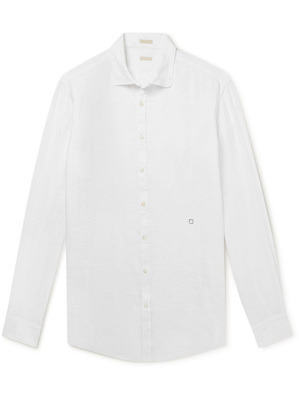 Photo: Massimo Alba - Round-Collar Linen Shirt - White