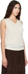 Lauren Manoogian Off-White Fine High V Shell Top