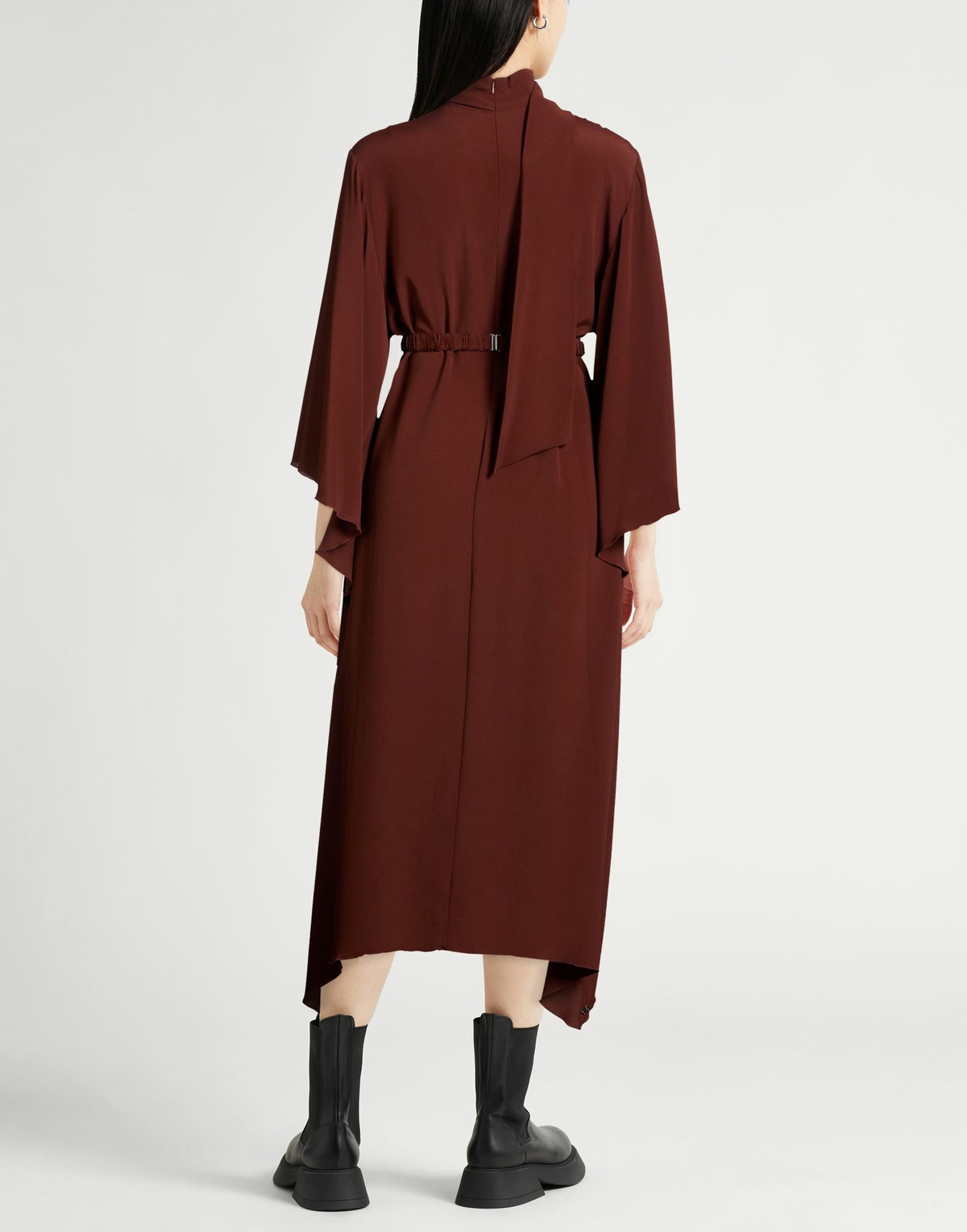 Manila Grace Womens Maxi dress Chocolate in Brown