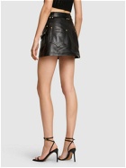 BALMAIN - Trapeze Belted Leather Mini Skirt