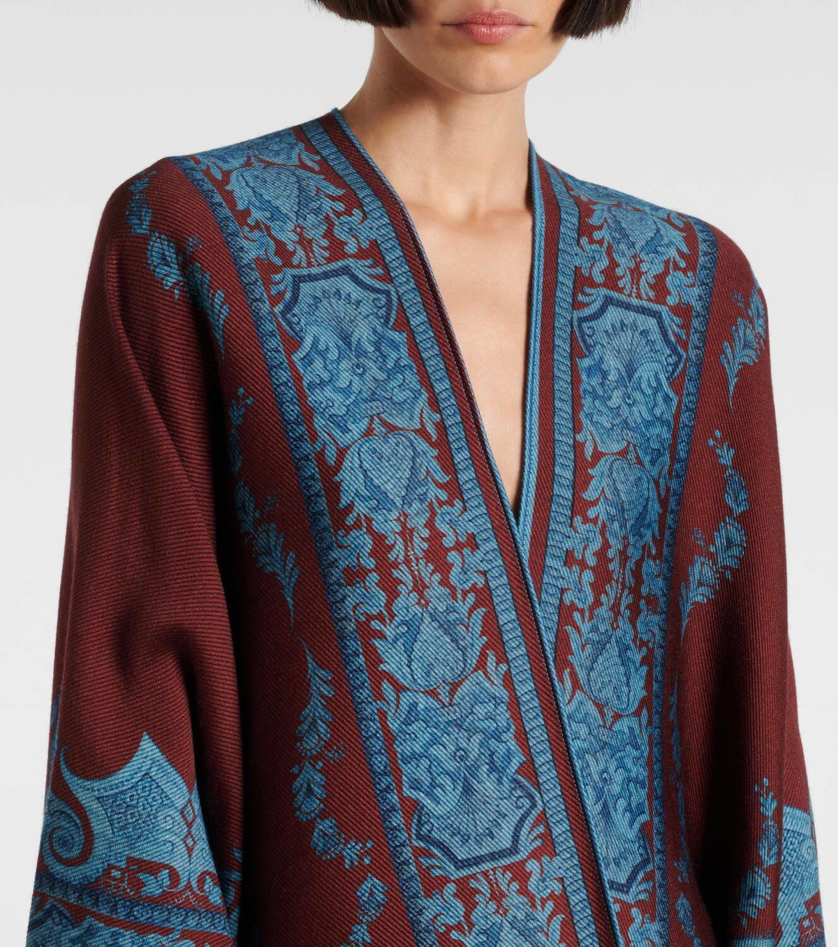 Etro Floral wool-blend cape
