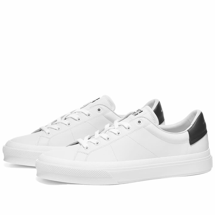 Photo: Givenchy Men's City Court Sneakers in White/Black