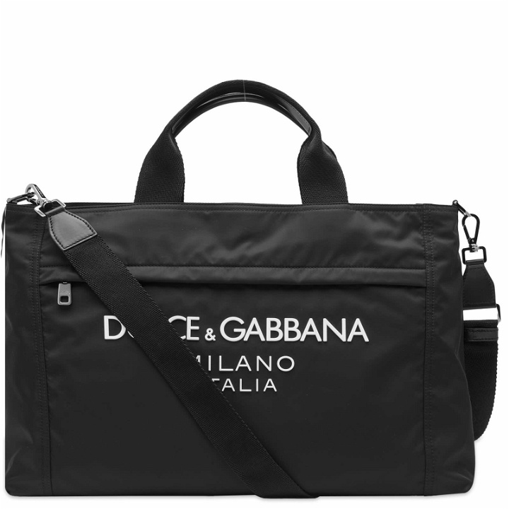 Photo: Dolce & Gabbana Men's Nylon Logo Holdall in Black