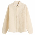 MKI Men's Ribbon Jacquard Box Dress Shirt in Ecru