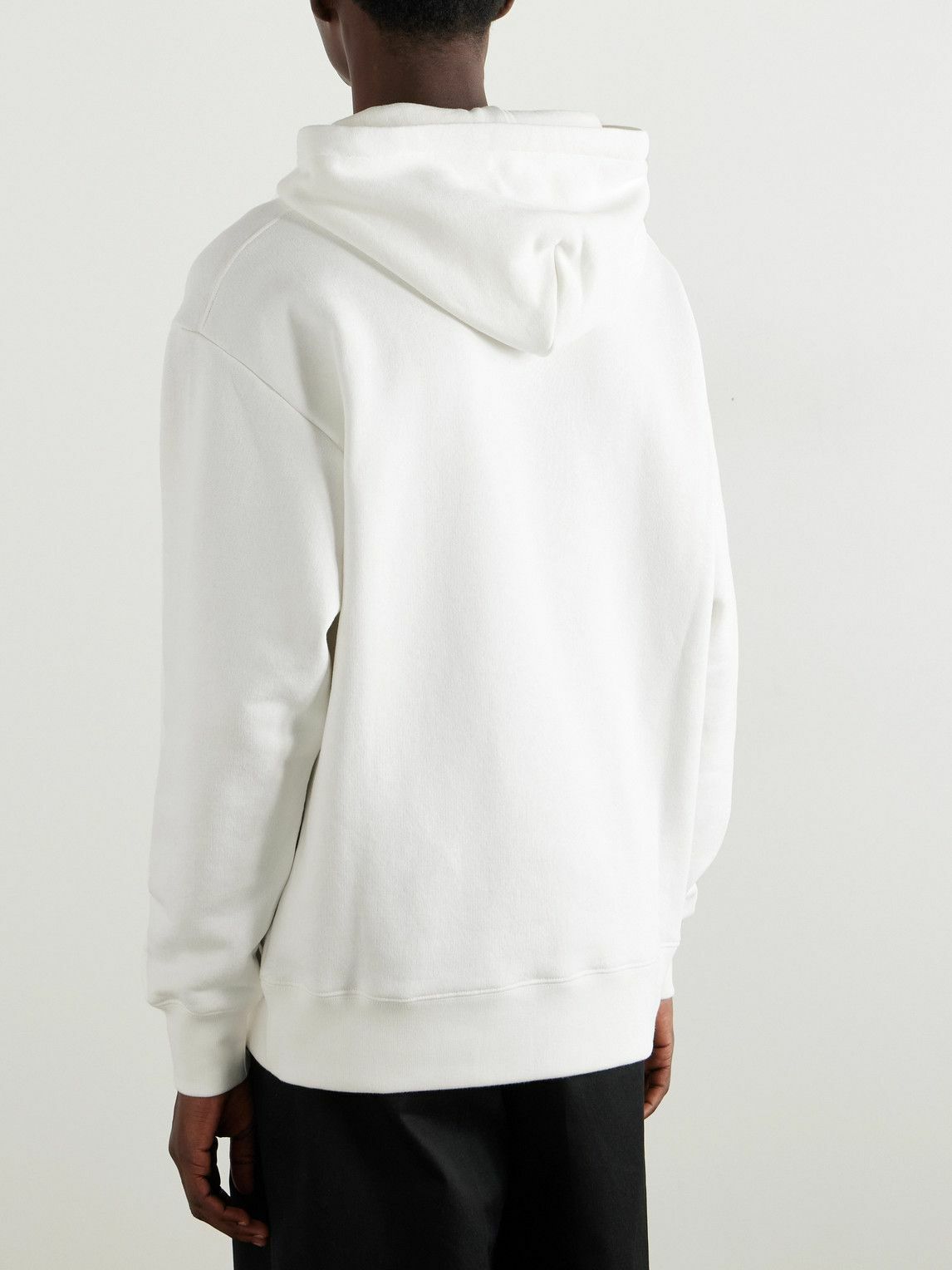 Valentino Garavani - Logo-Print Cotton-Jersey Hoodie - Neutrals