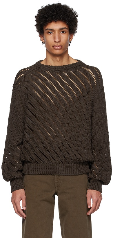 Photo: LEMAIRE Brown Diagonal Sweater