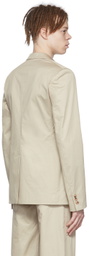Maryam Nassir Zadeh Khaki Focus Blazer