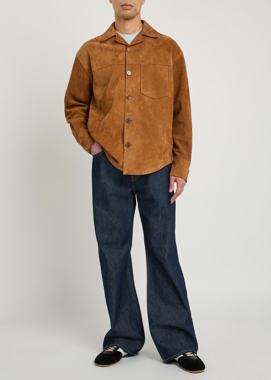 Ami Paris Suede Overshirt Brown