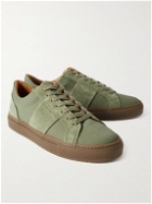 Mr P. - Larry Suede-Trimmed Cotton-Canvas Sneakers - Green