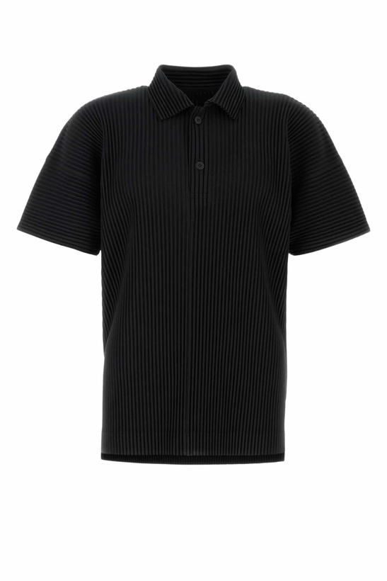 Photo: Homme Plissé Issey Miyake Black Polyester Polo Shirt