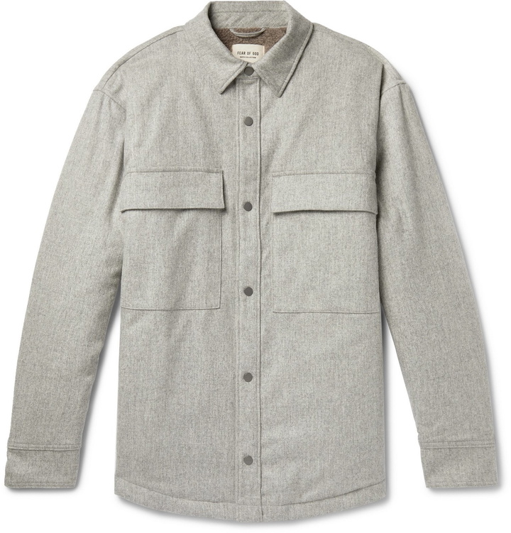 Photo: Fear of God - Melton Wool-Blend PrimaLoft Overshirt - Gray