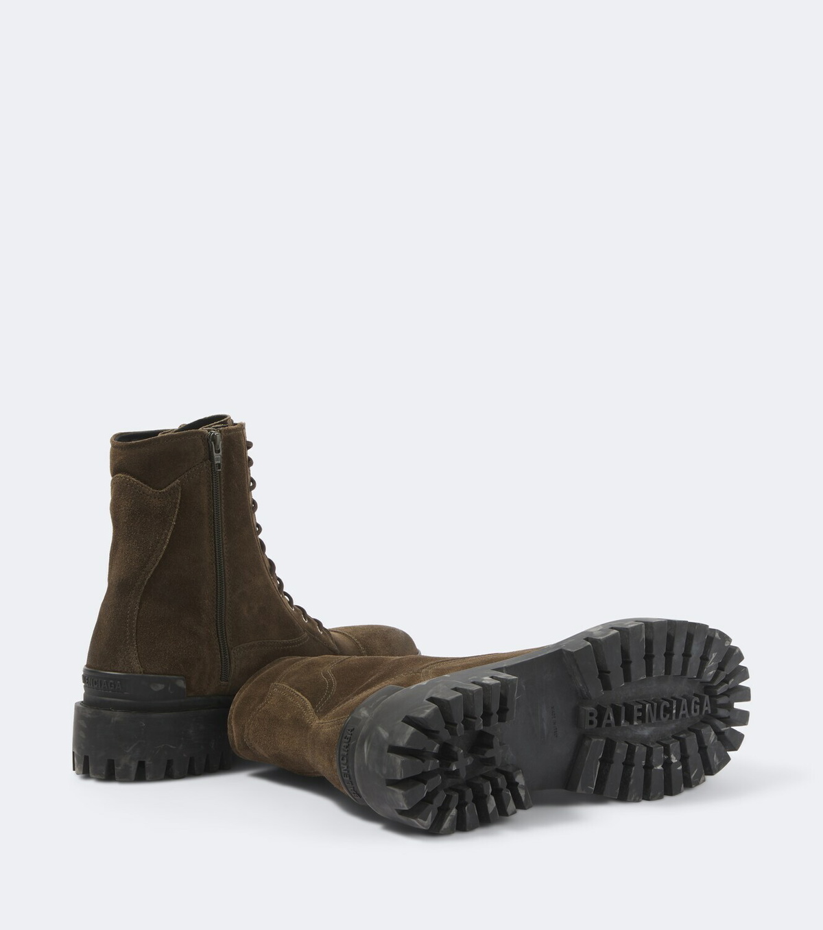 Balenciaga Strike suede combat boots