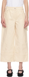 Simone Rocha Off-White Straight Leg Bow Loop Jeans