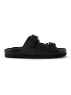 Grenson - Florin Rubberised Leather Sandals - Black