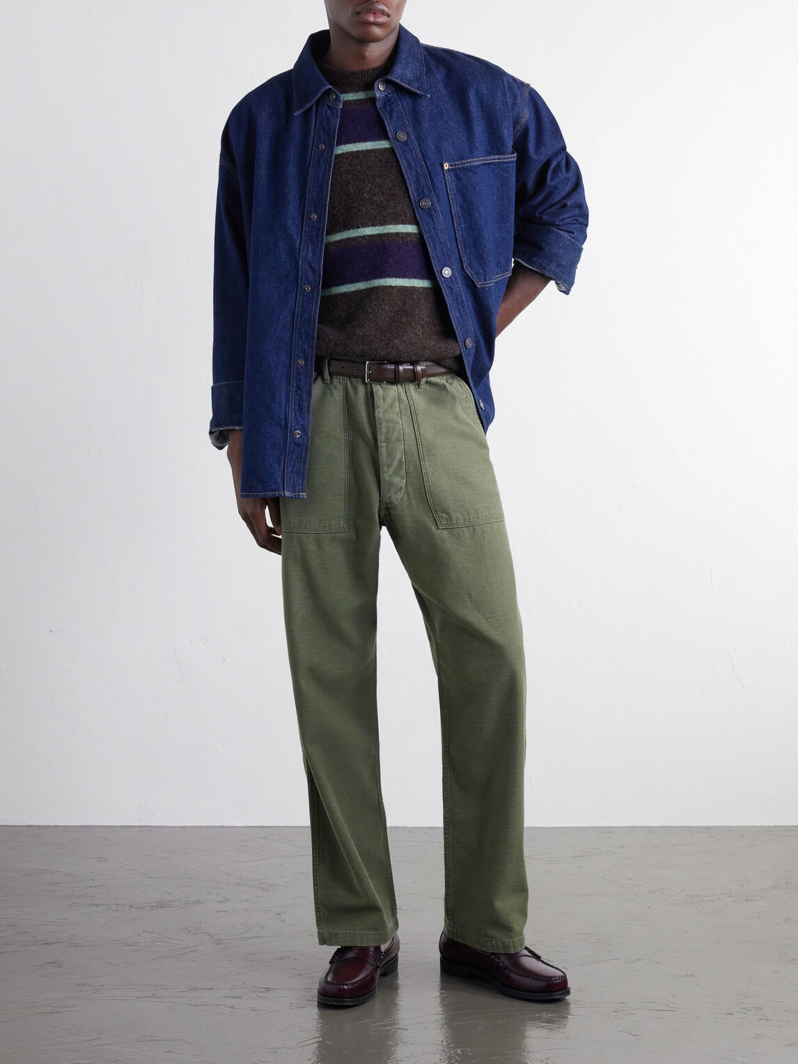 OrSlow - Straight-Leg Cotton-Canvas Trousers - Green
