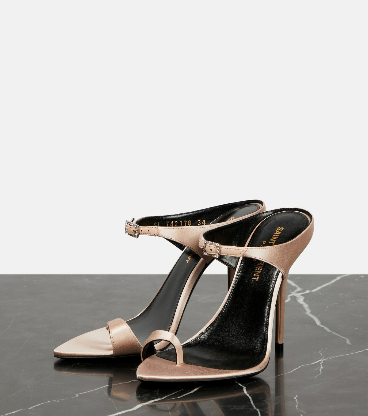 【SAINT LAURENT】dream heeled サンダル Saint Laurent Dive 110 embellished satin mules Saint Laurent