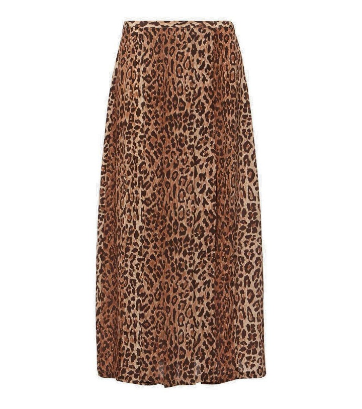 Photo: Rixo Georgia leopard-print silk midi skirt