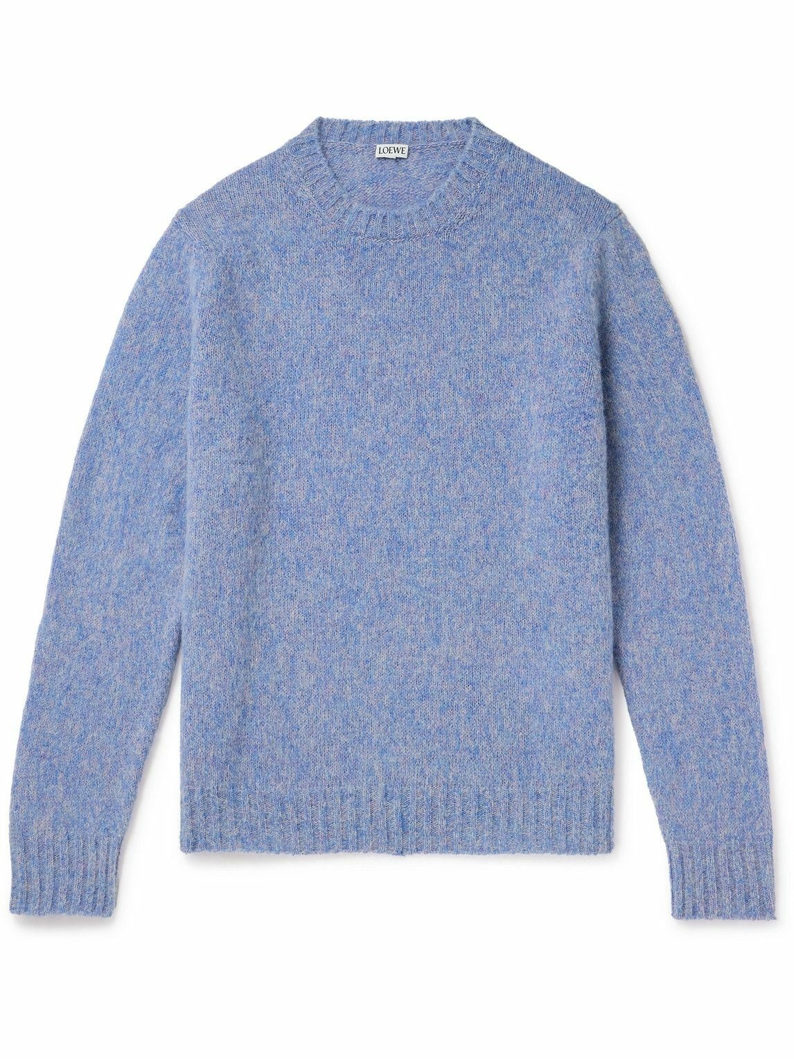 Photo: LOEWE - Brushed Wool-Blend Sweater - Blue