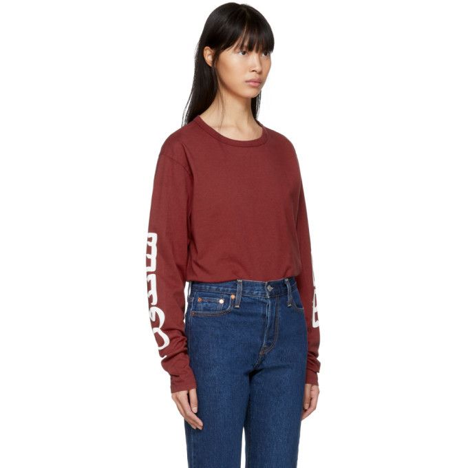 Bianca Chandon Red Long Sleeve Arabic Logotype T-Shirt