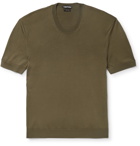 TOM FORD - Slim-Fit Knitted Silk T-Shirt - Green
