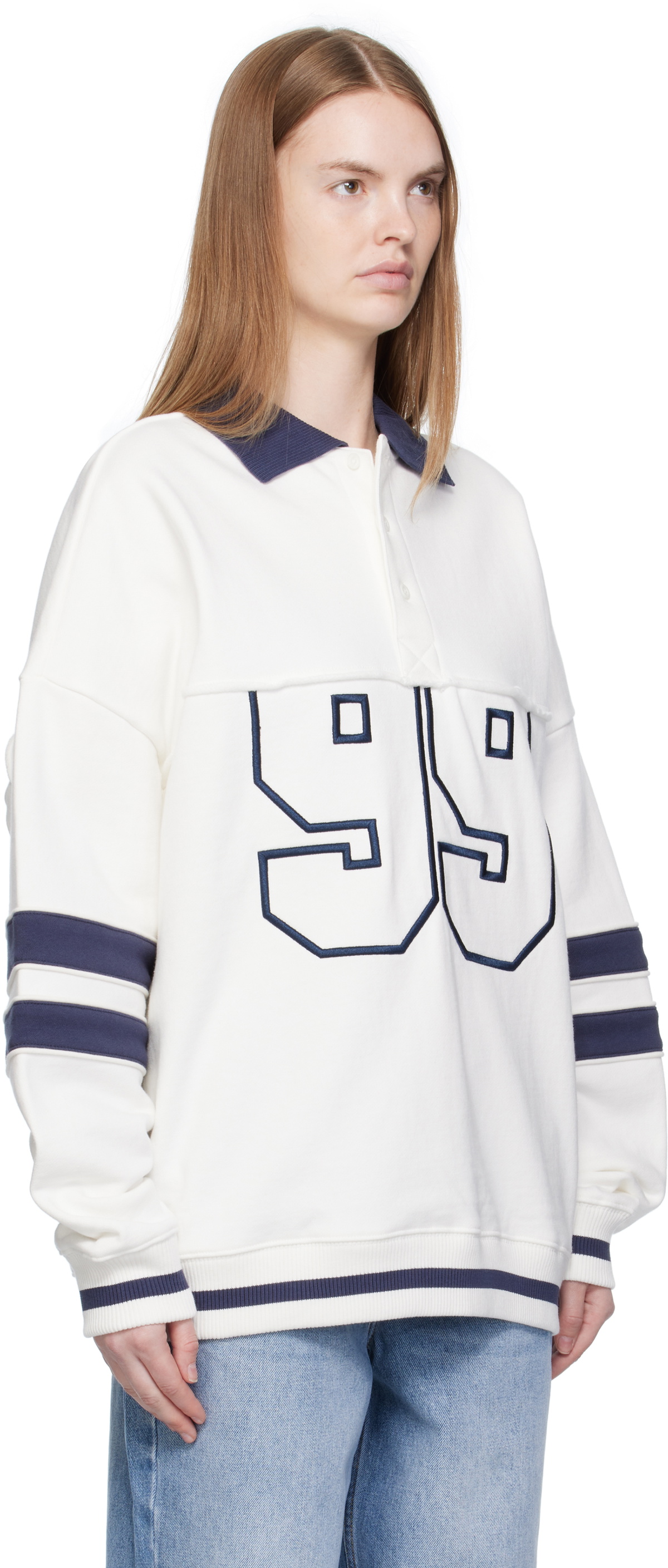 Ksubi White '99' Boyfriend Polo Sweatshirt
